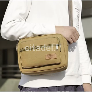 CITADEL กระเป๋าสะพายข้าง ผ้าแคนวาส มีช่องใส่เยอะ 5 ซิป มีให้เลือก 5 สี พร้อมส่งในไทย มีส่งด่วน Z-038