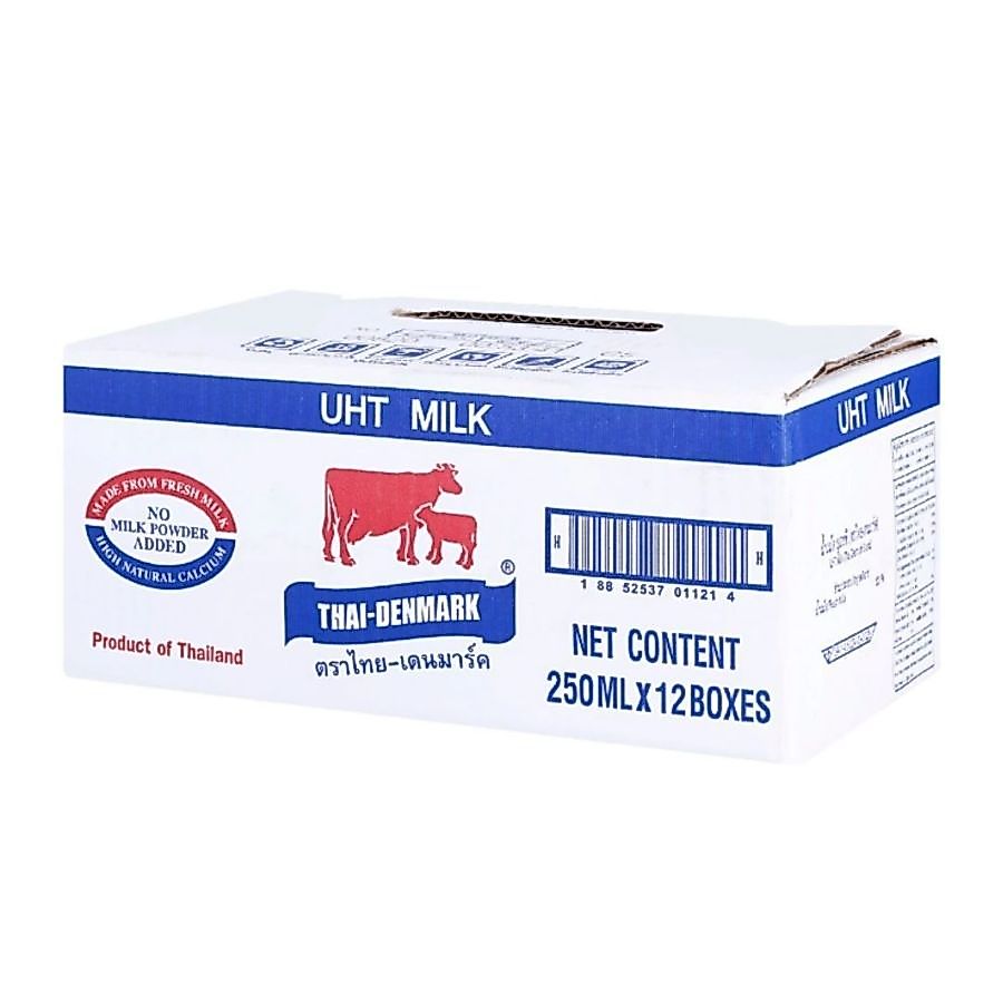 ไทยเดนมาร์ค นมยูเอชทีรสจืด Thai Denmark UHT Milk Plain 250ml. Pack12