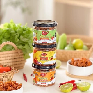 น้ำพริกหมูกระจกโคตรแซ่บ 10 กระปุก คละรสได้ น้ำพริกหนังไก่กรอบ แจ้งรสผ่านแชท ของกิน กากหมู อาหารสำเร็จรูป