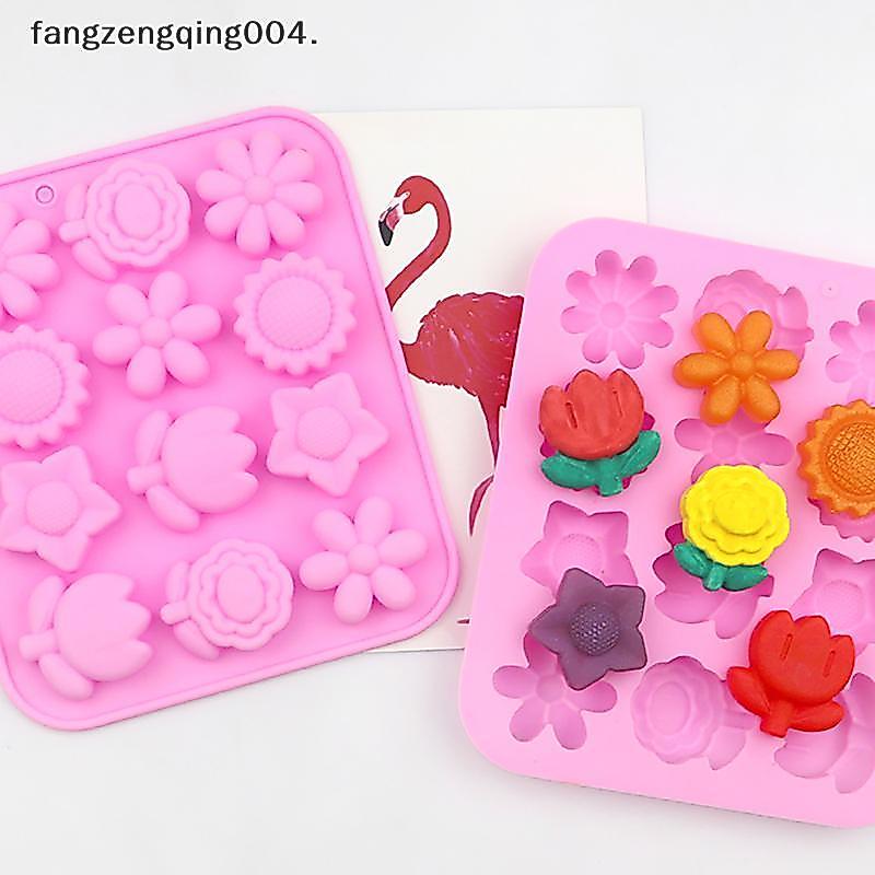 F4TH Rose Chrysanthemum แม่พิมพ์เค้กซิลิโคนถาดอบ Jelly Ice Cube ถาดสบู่ f4th