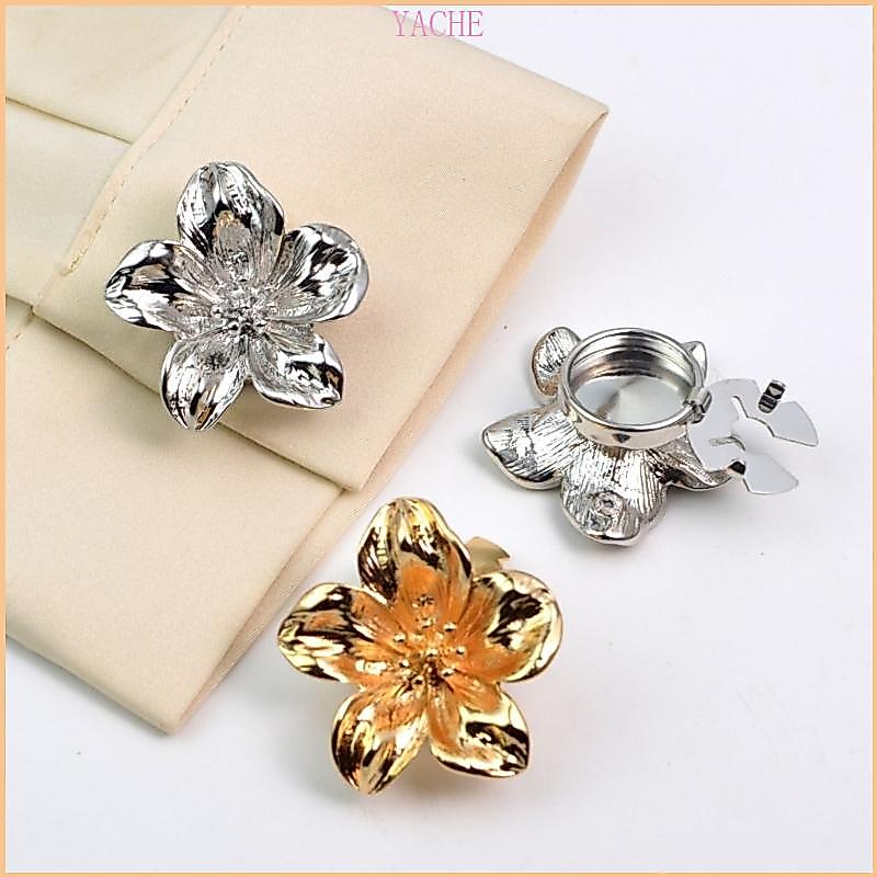 YEACH ดอกไม้ปุ่มครอบคลุม Cufflinks เสื้อคลิปคอ ButtonsDress อุปกรณ์เสริมเสื้อ