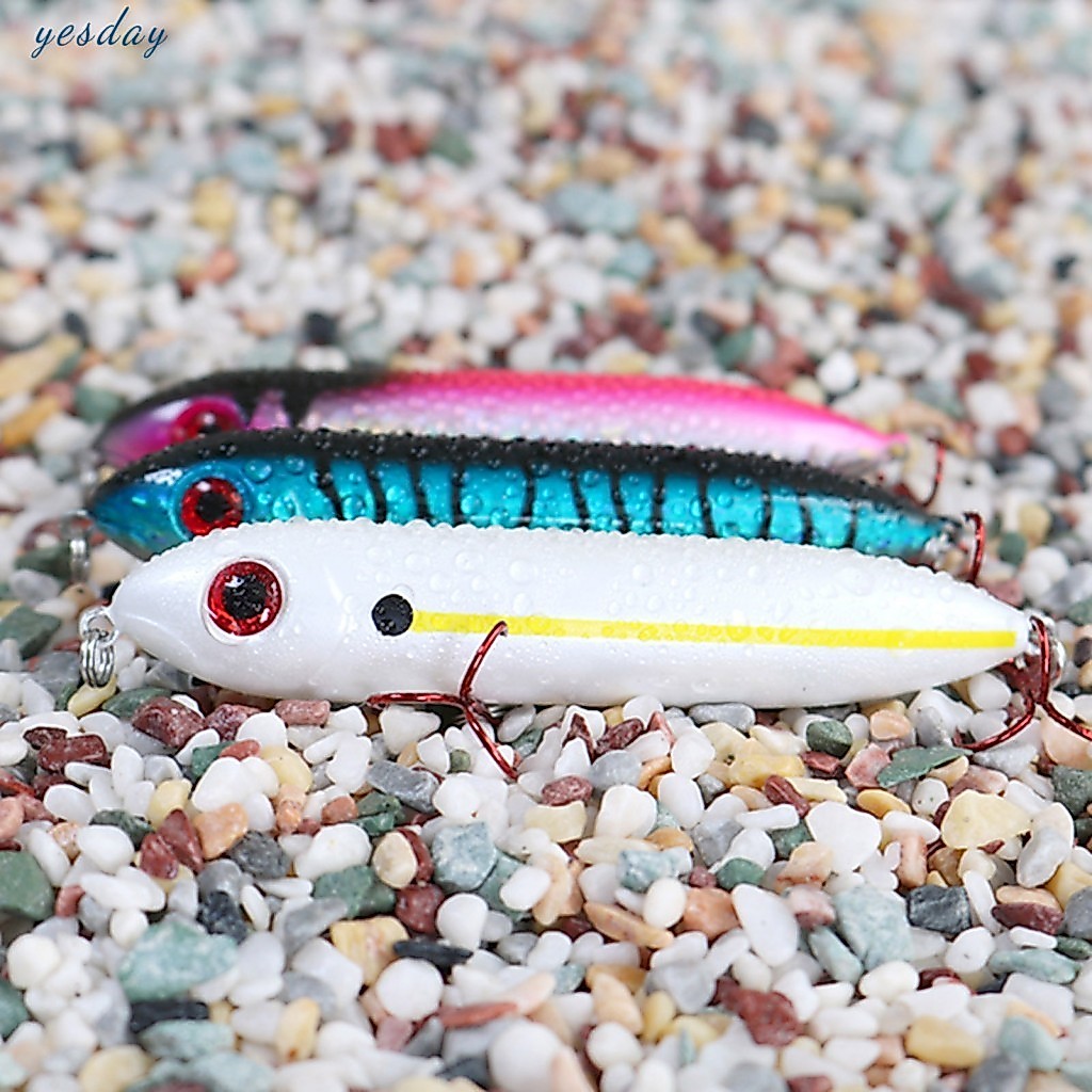 Topwater Fishing Popper Lures Topwater Pencil Lures with Sharp Hook Family Fishing Gear Accessories