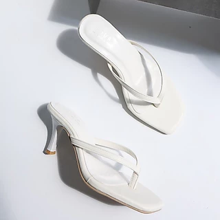 YOURSHOES B10 (เท้าอวบ เท้ายาว +1ไซส์*) / รองเท้าส้นสูง 3นิ้ว รองเท้าหูหนีบ รองเท้าใส่ทำงาน