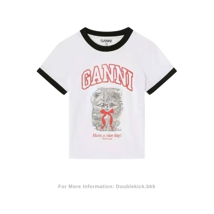 (พร้อมส่ง) เสื้อยืด GANNI (baby fit)