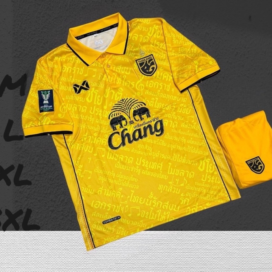 ชุดบอลชุดกีฬาเสื้อพร้อมกางเกงผ้านิ่มเย็นใส่สบายขนาดไซร้M LxL3xL