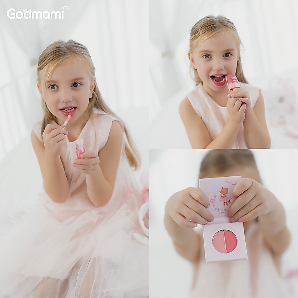 Godmami طقم مكياج أطفال مع حقيبة بسلسلة لؤلؤ — صورة 4