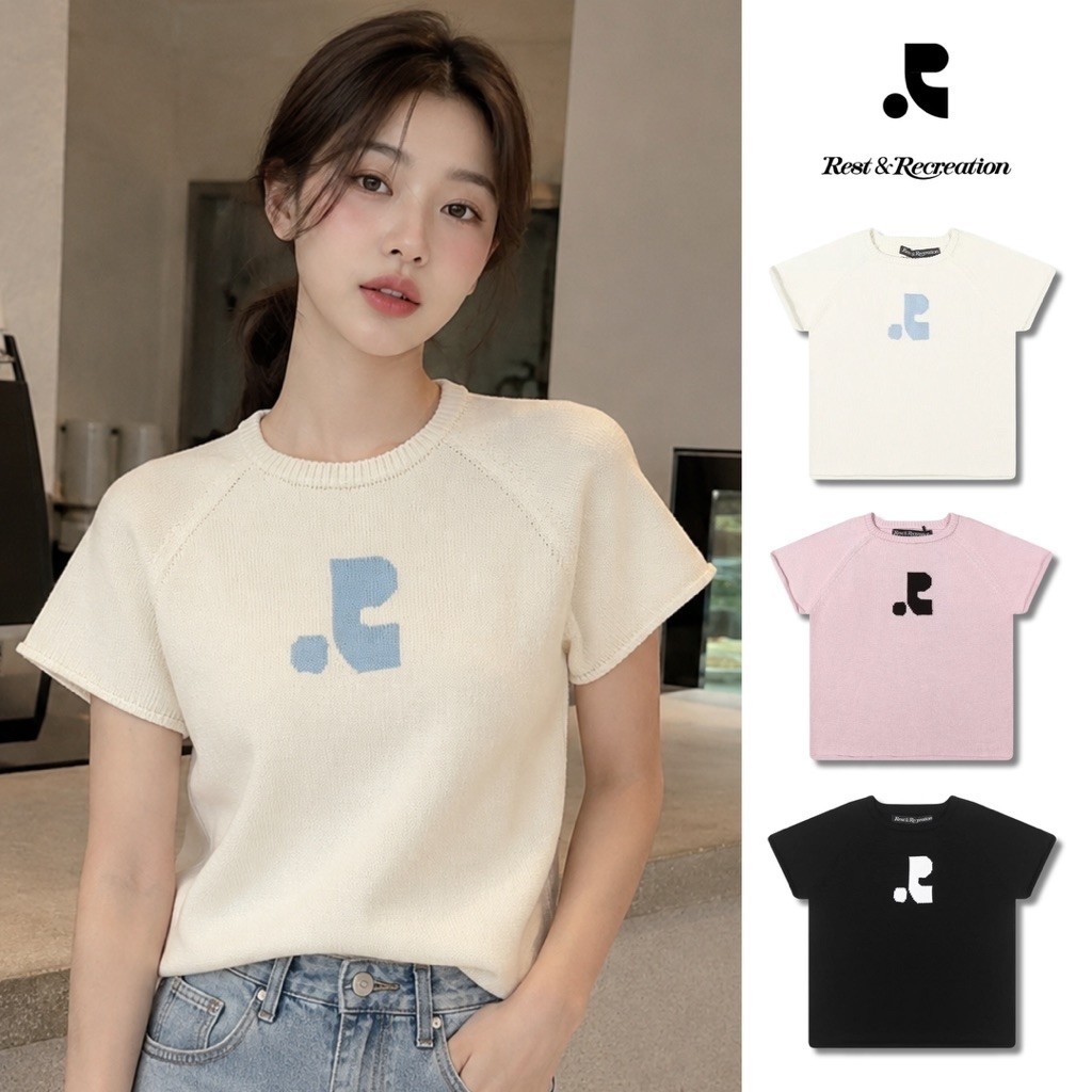 พร้อมส่ง | เสื้อไหมพรม REST&RECREATION - JACQUARD KNIT TOP ส่งสินค้าทุกวัน รับประกันความพอใจ คืนเงินได้