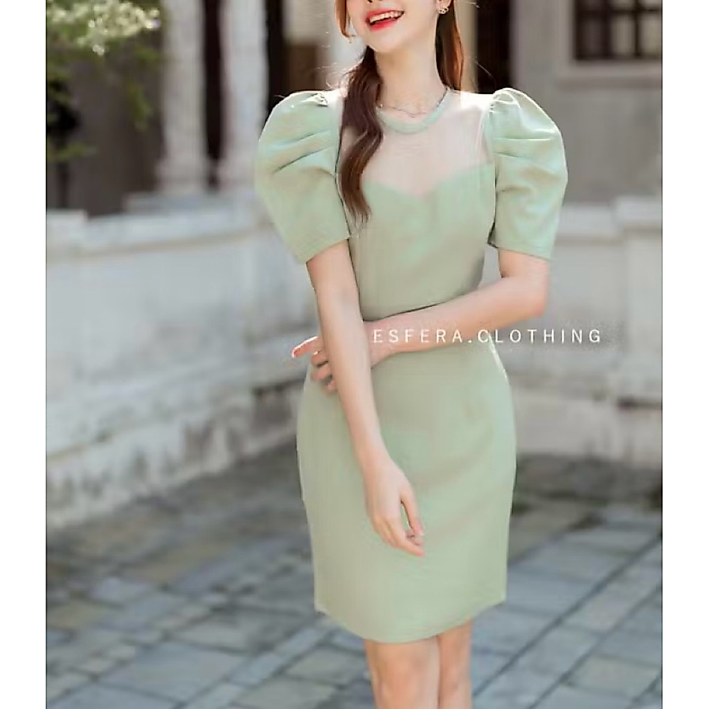 ป้ายEsfera เดรสออกงานสีเขียวอ่อน ไซต์ M