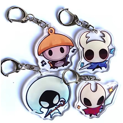 พวงกุญแจเกม Hollow Knight 🐞✨ – รวมควาร์เรล ตัวละครผีน้อย