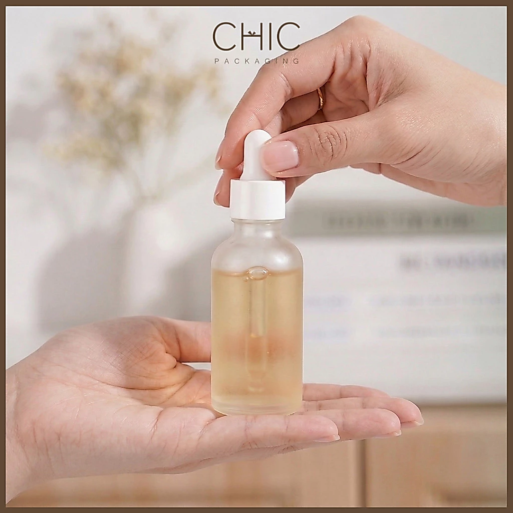 ขวดหยดแก้วสีขาวหมอก ขนาด5/10/15/20/30/50ml ขวดดรอปเปอร์ ใส่เซรั่ม ใส่น้ำมันหอมระเหย Frosted Glass thumbnail 4