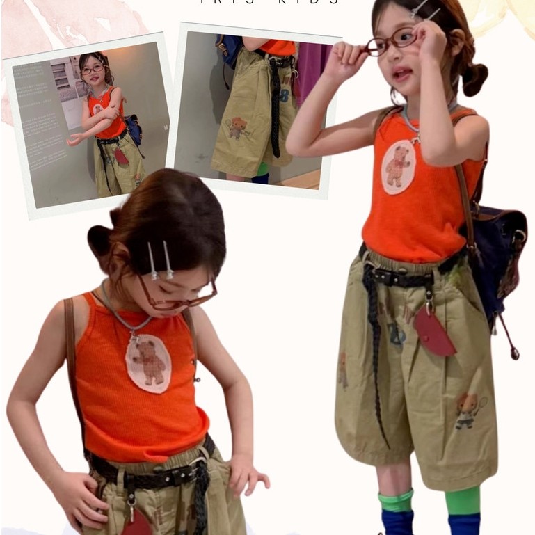【พร้อมส่ง】「สินค้าลิขสิทธิ์แท้」IRIS KIDS runrun 26ss IKS260481 Sunny Street เสื้อผ้าเด็ก เสื้อกล้าม กางเกงบอลลูน แฟชั่น