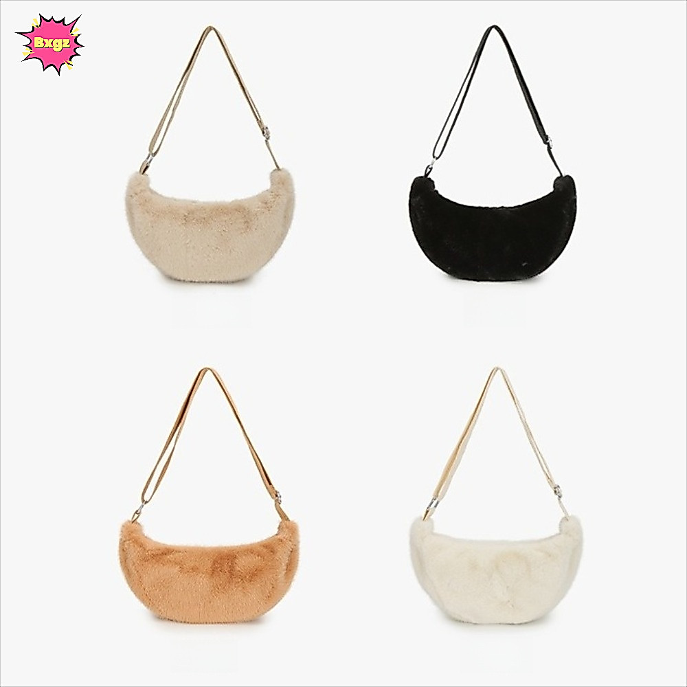INNICE Underarm Bag, Casual Portable Plush Shoulder Bag, Fashion Multifunctional Solid Color Crossbody Bag Women