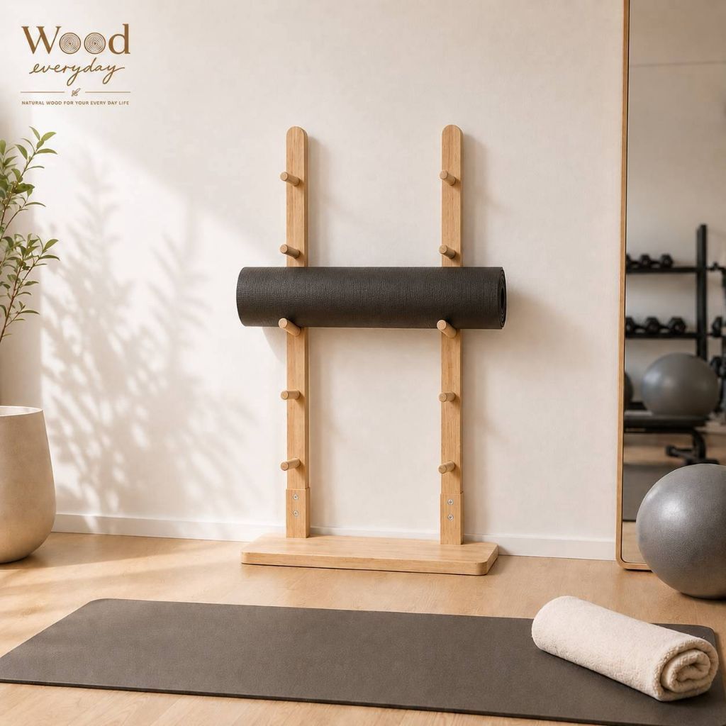 Wood everyday ชั้นวางเสื่อโยคะ แบบตั้งพื้น Yoga Mat Storage