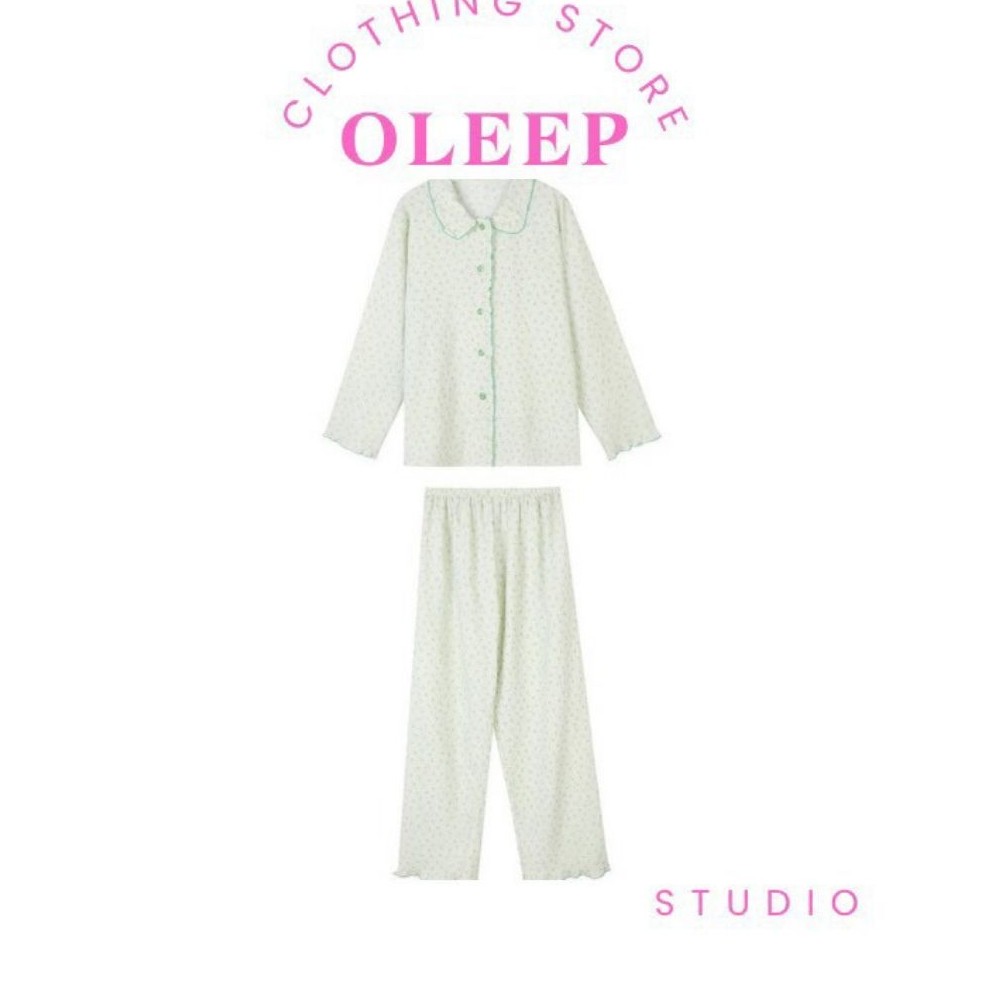 Oleep ชุดนอนสีเขียวน่ารัก พร้อมส่งในไทย Free Size