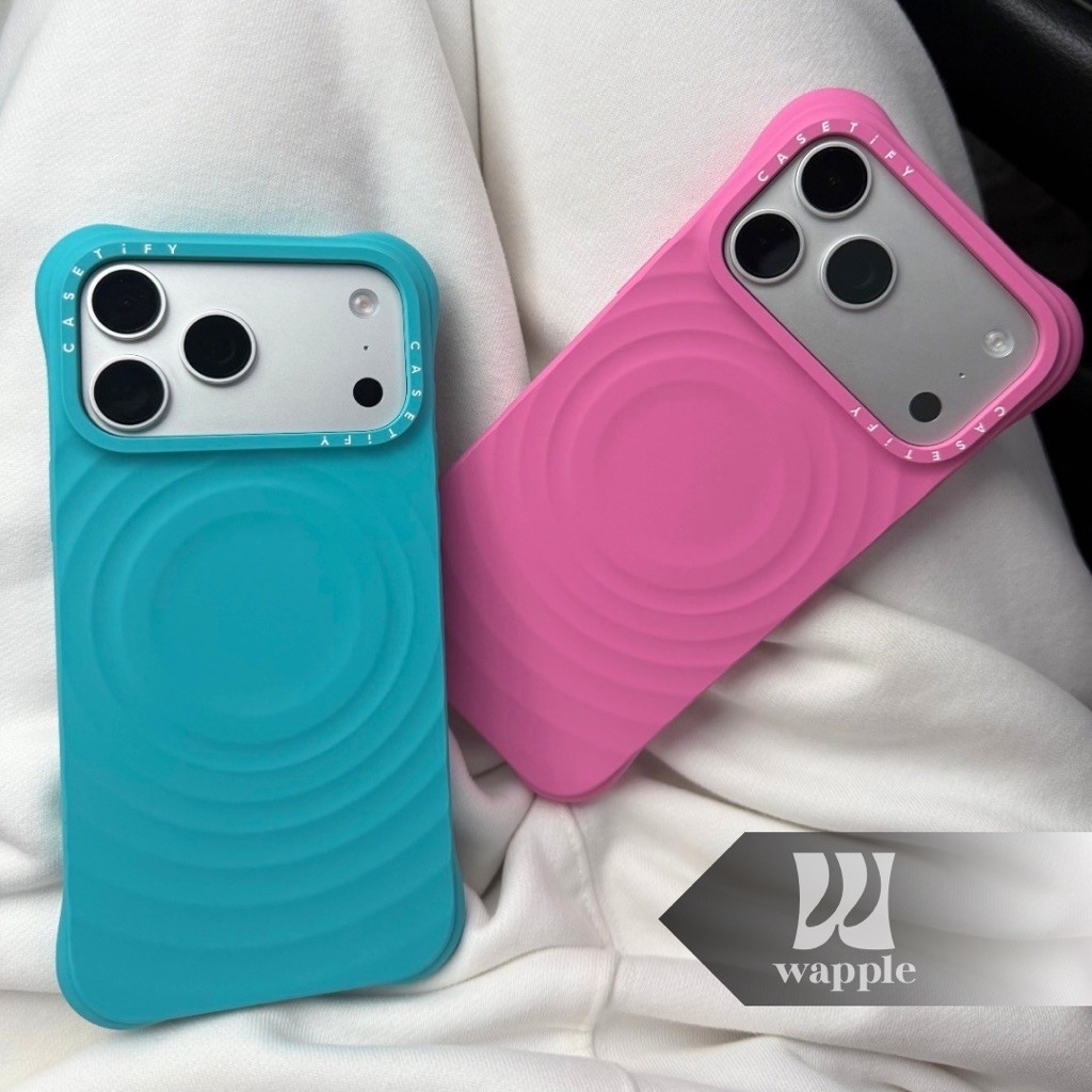 wapple-Ripple Case Magnetic Premium ดีไซน์ลอนคลื่นซิลิโคนกำมะหยี่ สำหรับรุ่นiPhone