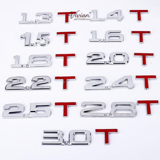 3D โลหะสติกเกอร์รถ 1.8T ป้ายรถ 1.5T สติกเกอร์กระจัด 2.0T ป้าย V6 สติกเกอร์ตัวอักษร 4WD-21