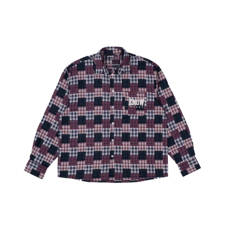 Knowwherestudio Flannel Check Flocked Shirt