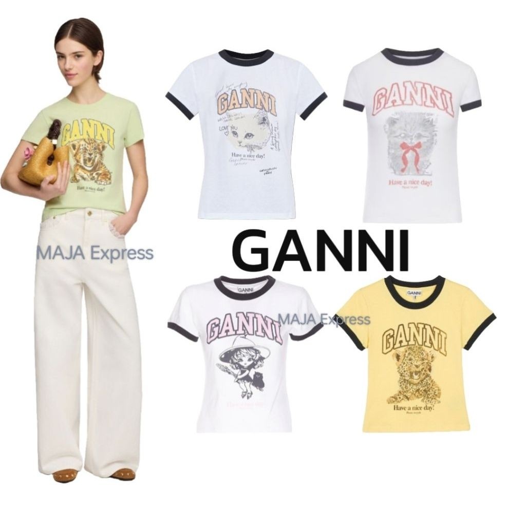 (พร้อมส่ง) GANNI Baby Tee