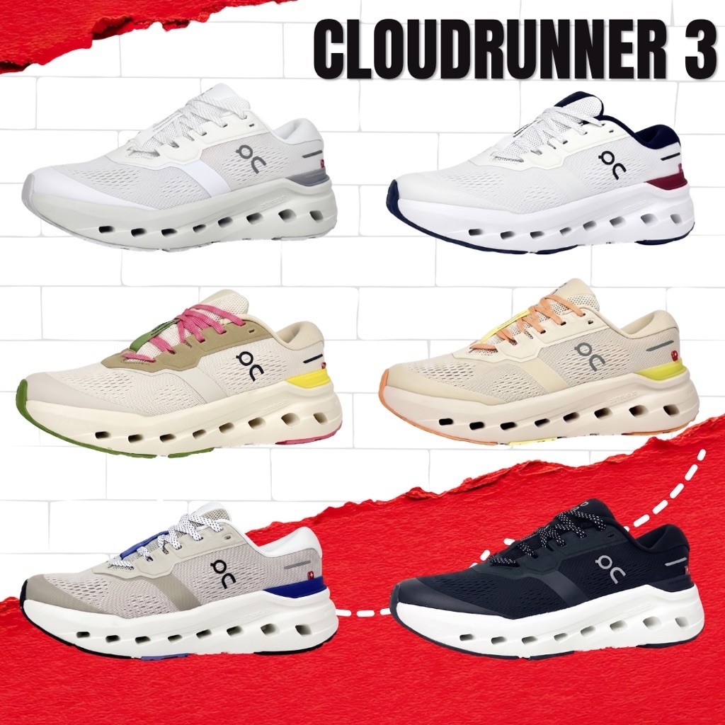 รองเท้าวิ่ง ใส่เที่ยว Cloudrunner 3 ผ้านิ่ม ใส่สบายมาก น้ำหนักเบา สินค้าพร้อมกล่อง ส่งในไทย