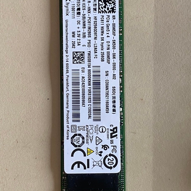 SSD SK hynix  SK500 NVMe 256GB มือสอง
