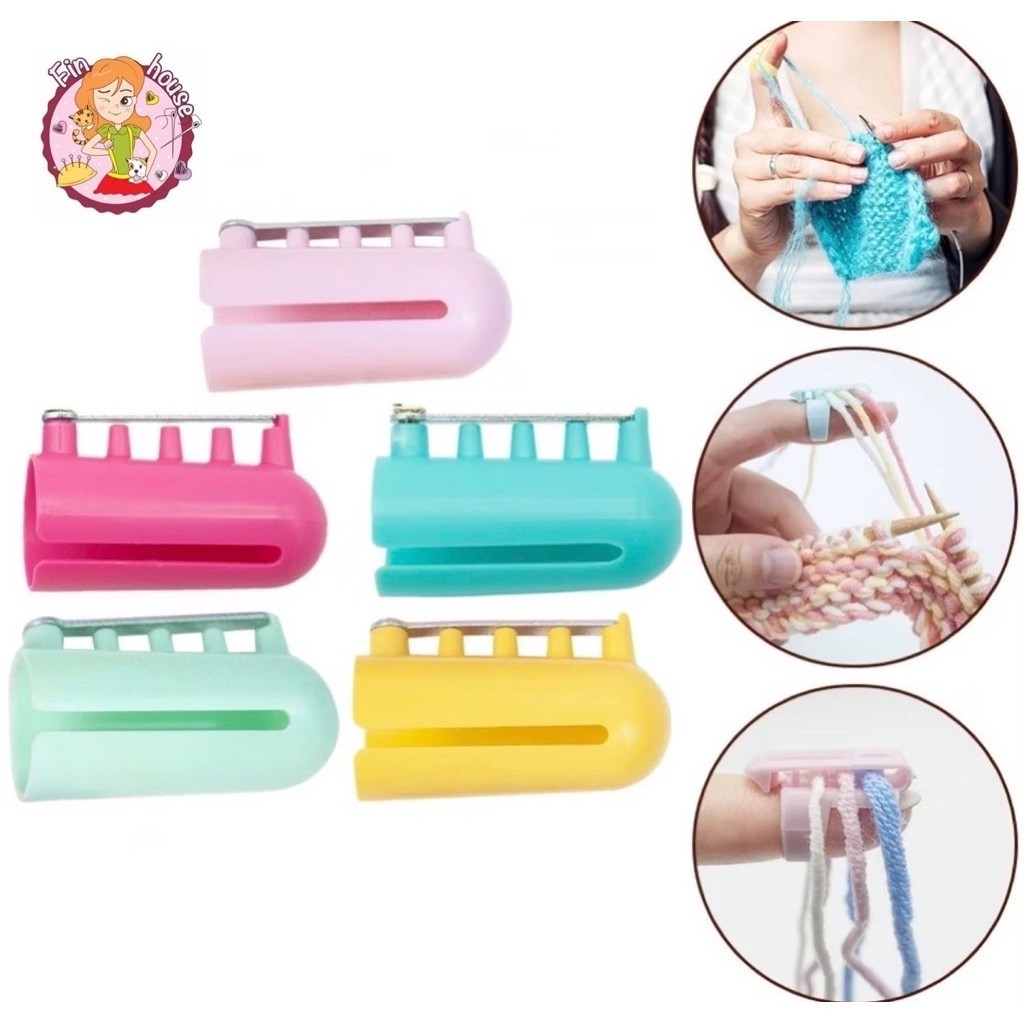 🧸ปลอกสวมนิ้วพลาสติกสําหรับถักโครเชต์ ปลอกนิ้วสถักไหมพรม ถักนิตติ้ง DIY 🧵