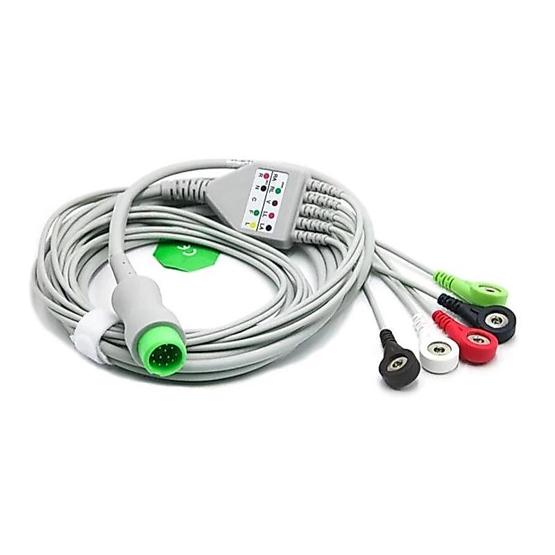 สาย ECG Mindray Datascope 12 พิน 3/5 Lead ขั้ว Snap รุ่น EA6251B/EA6231B สำหรับ IPM, IMEC, UMEC