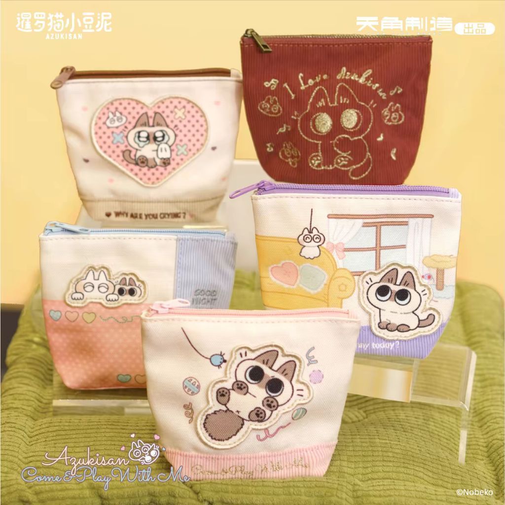 ใช้โค้ด20% พร้อมส่ง กระเป๋าใส่เหรียญ Azukisan's Daily Life Cat Little Bean Paste Daily Life Small Pouch