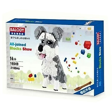 ตัวต่อ สุนัข Schnauzer Grey Dog จำนวนตัวต่อ 2,100 ชิ้น_Balody 16049