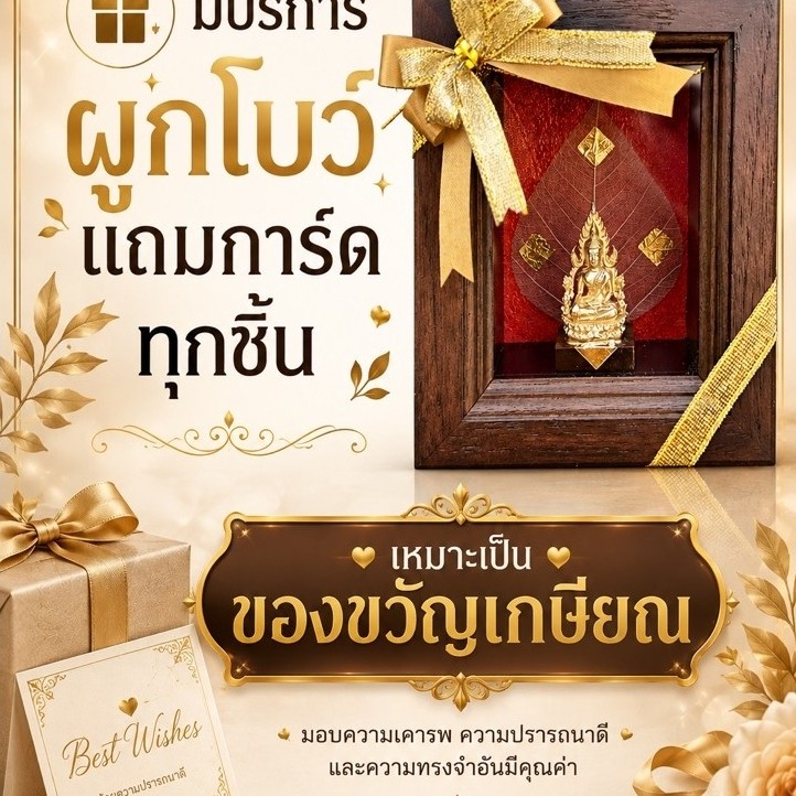 ชินราช ทอง (ทองเหลือง)ผูกโบว์ฟรี