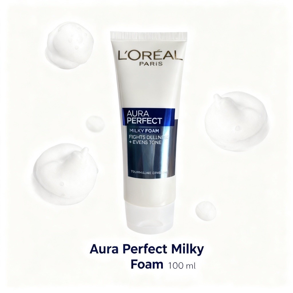 L’ORÉAL PARIS โฟมล้างหน้า ออร่า เพอร์เฟ็คท์ มิลค์กี้โฟม 100 ml.