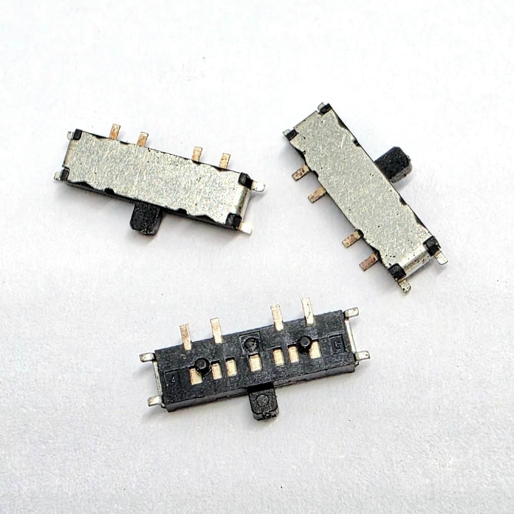 ( แพ็ค 5 ตัว ) Slide Switch สวิตซ์เลื่อน 3 ทาง 8 ขา แนวนอน 9.7*2*4.2mm.