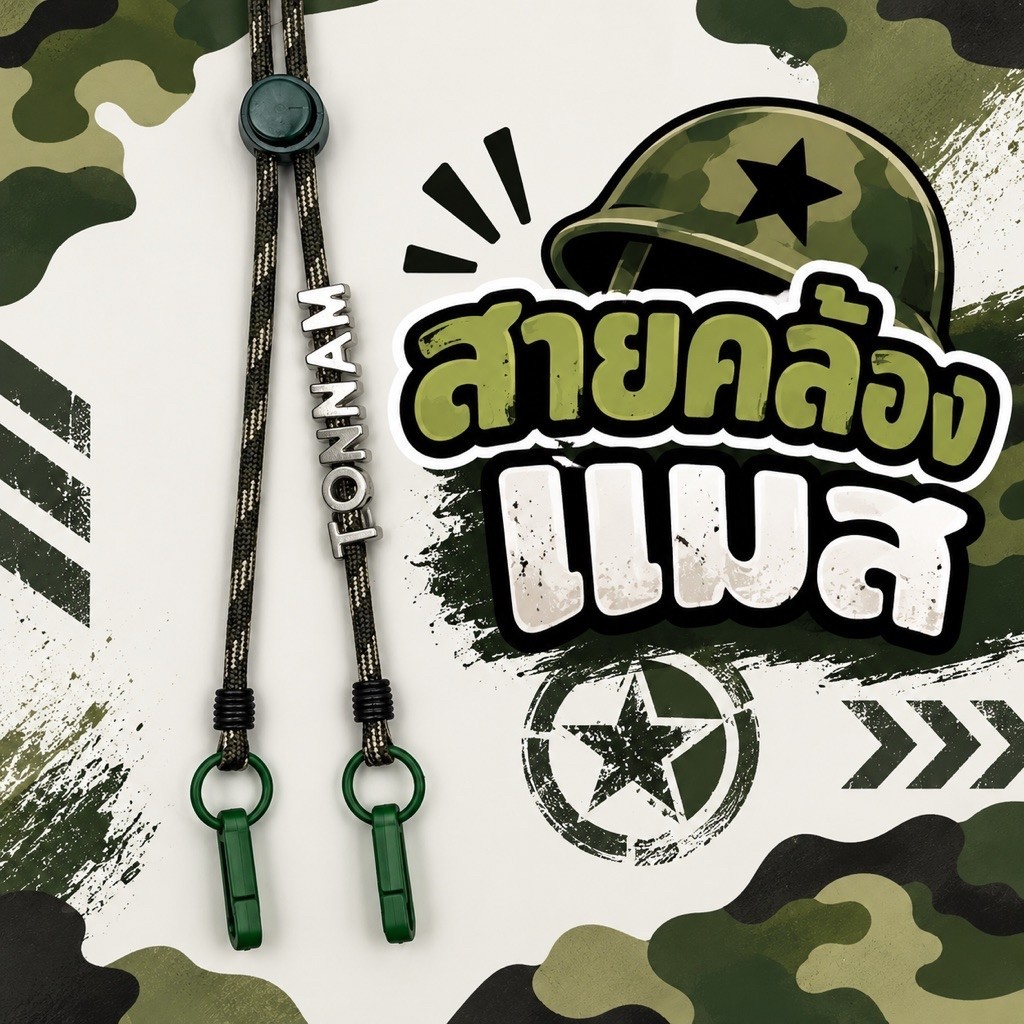 SOLDIER | Mask Strap สายคล้องแมสสีเขียวทหาร