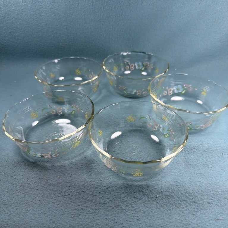 Pyrex ชุดชามแก้วลายดอกไม้