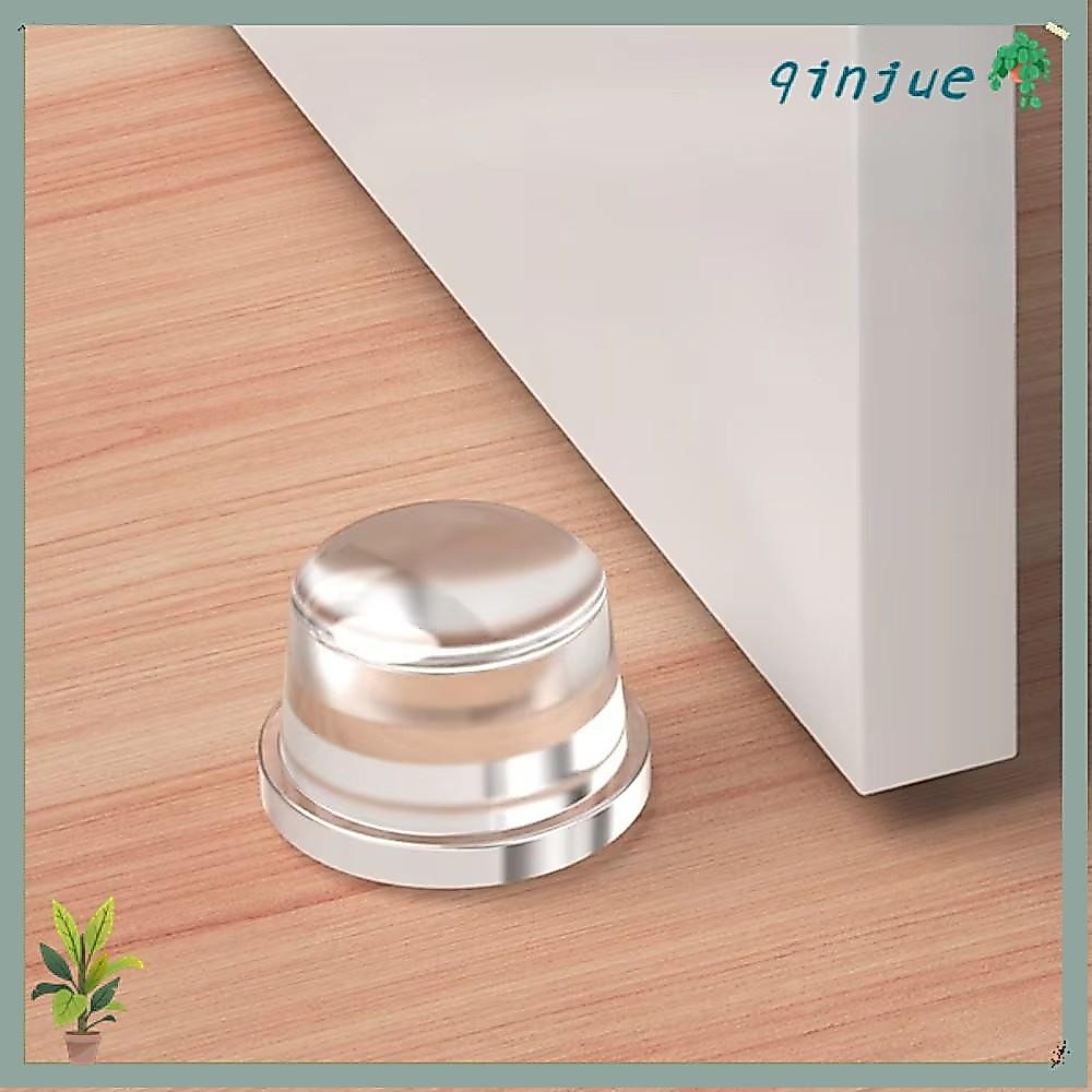 QINJUE No Drill Door Stopper, PET กระบอกซิลิโคนประตู, Creative Oil Rubbed ซิลิโคนใส Anti Bump Pad ใช้สํานักงาน