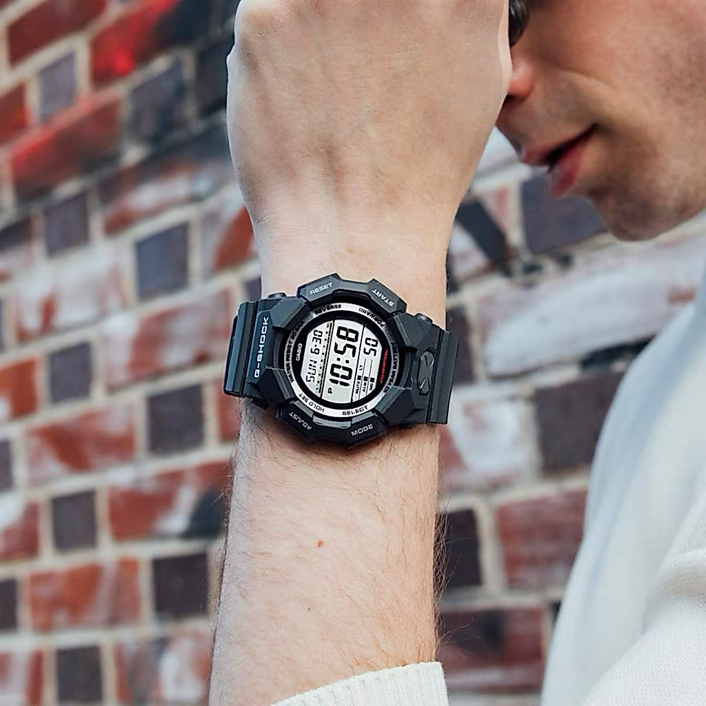 ปรับให้เข้ากับนาฬิกาสปอร์ต g-shock GD-010 GD-010-1DR สายนาฬิกาเรซินสีดํา K378
