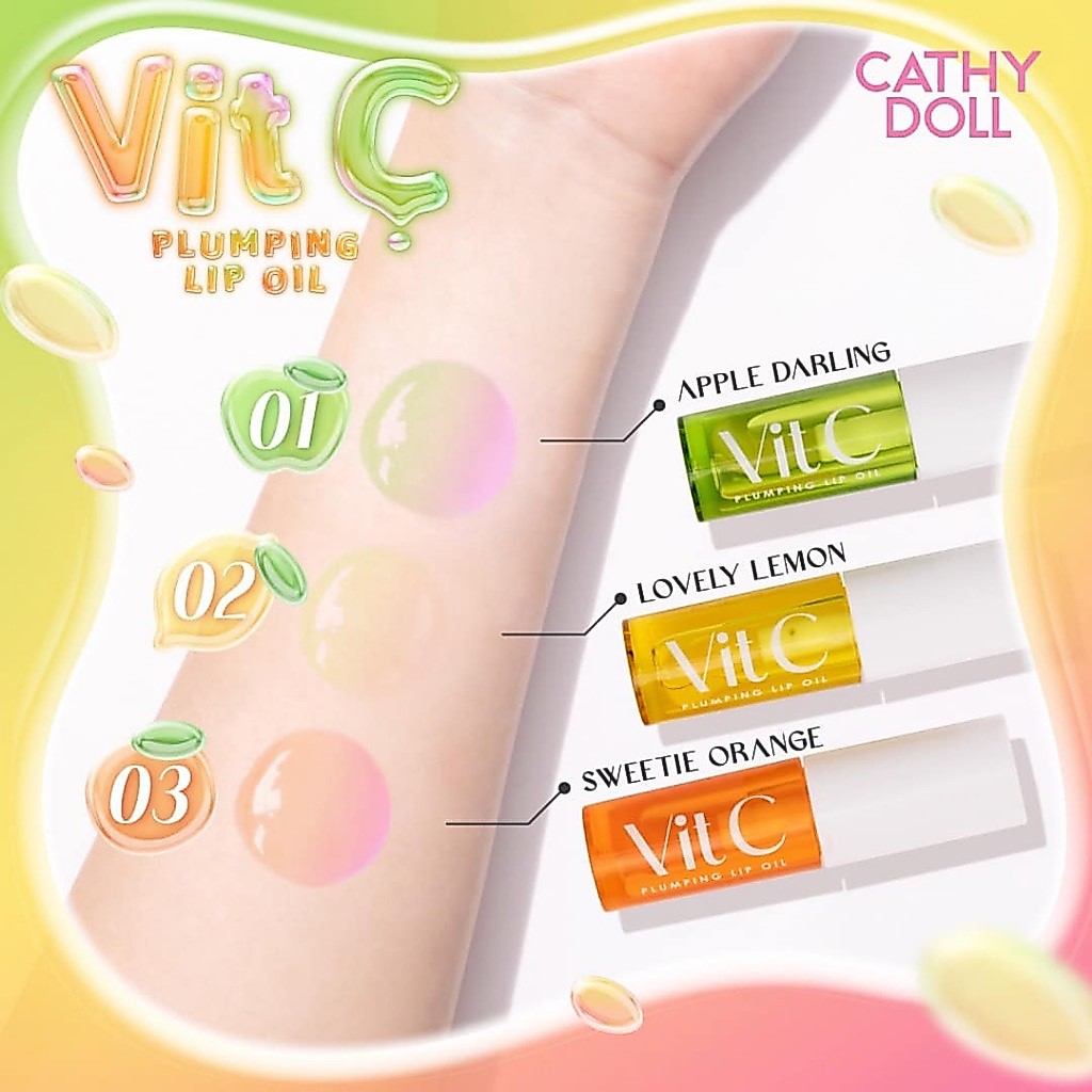 Cathy Doll Vit C Plumping Lip Oil เคที่ดอลล์ วิตซีพลัมปิ้ง ลิปออยล์ ขนาด 2.4g.