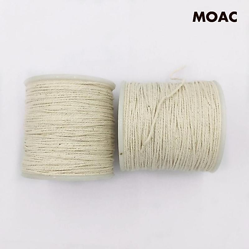 [ 1 มม.เชือกฝ้ายธรรมชาติ Macrame DIY ที่แขวนพืชทําถักสายไฟ