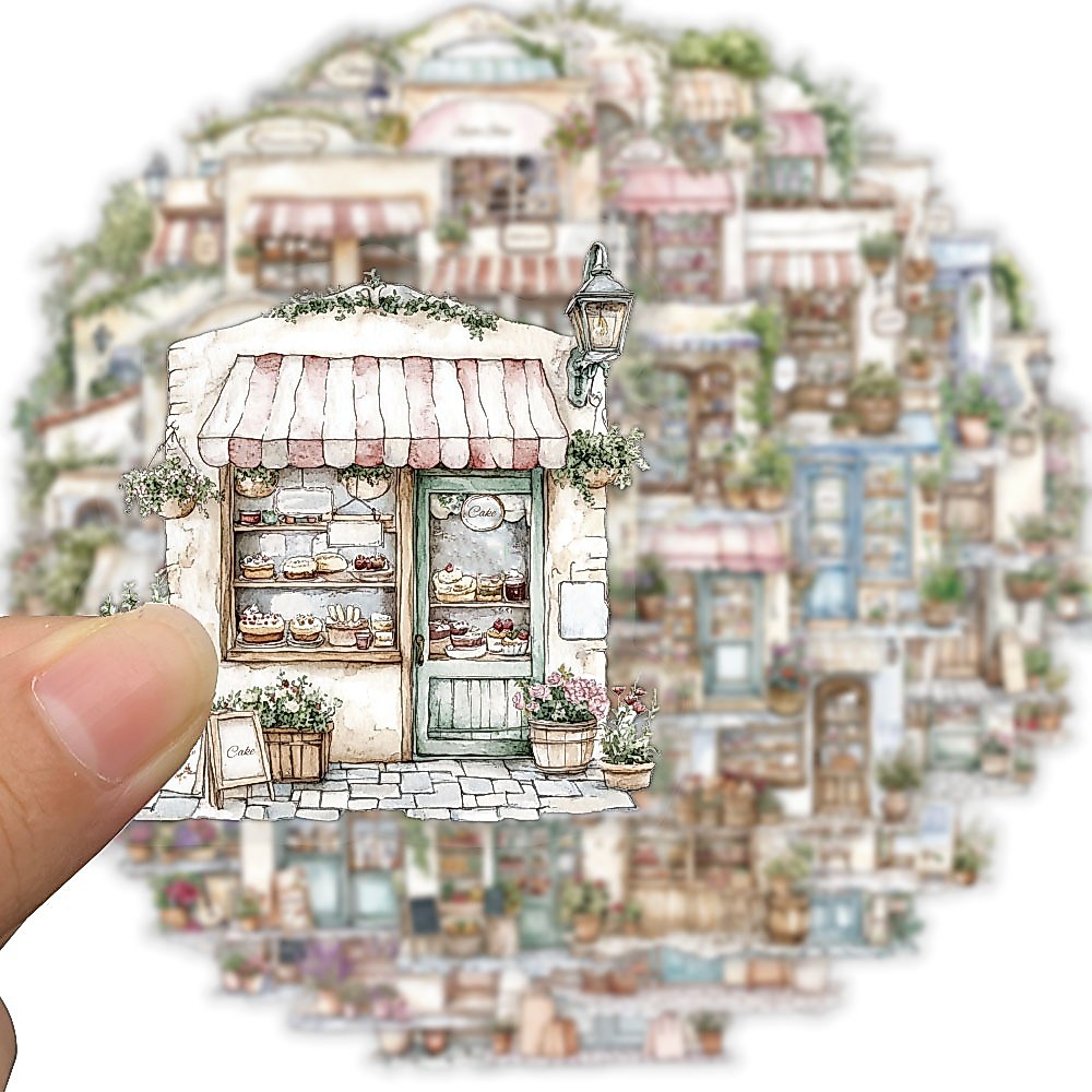 [สติกเกอร์ขนาดใหญ่] 50 ชิ้นการ์ตูนสีน้ําร้านค้าสติกเกอร์ศิลปะความงามสติกเกอร์สําหรับแล็ปท็อปโทรศัพท์กระเป๋าเดินทางขวดน้ําจักรยานรถ PET Decals
