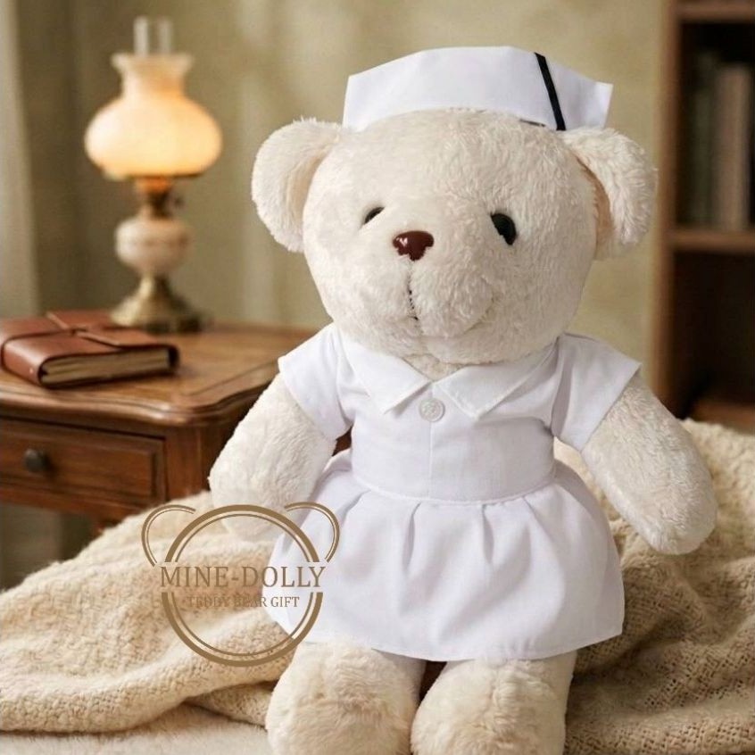 ตุ๊กตาพยาบาล ติดชื่อฟรี! ตุ๊กตาผู้ช่วยพยาบาล พยาบาล ของขวัญรับหมวก ของขวัญวันเกิด ผู้ช่วยพยาบาล พร้อมส่ง ขนาด 12นิ้ว
