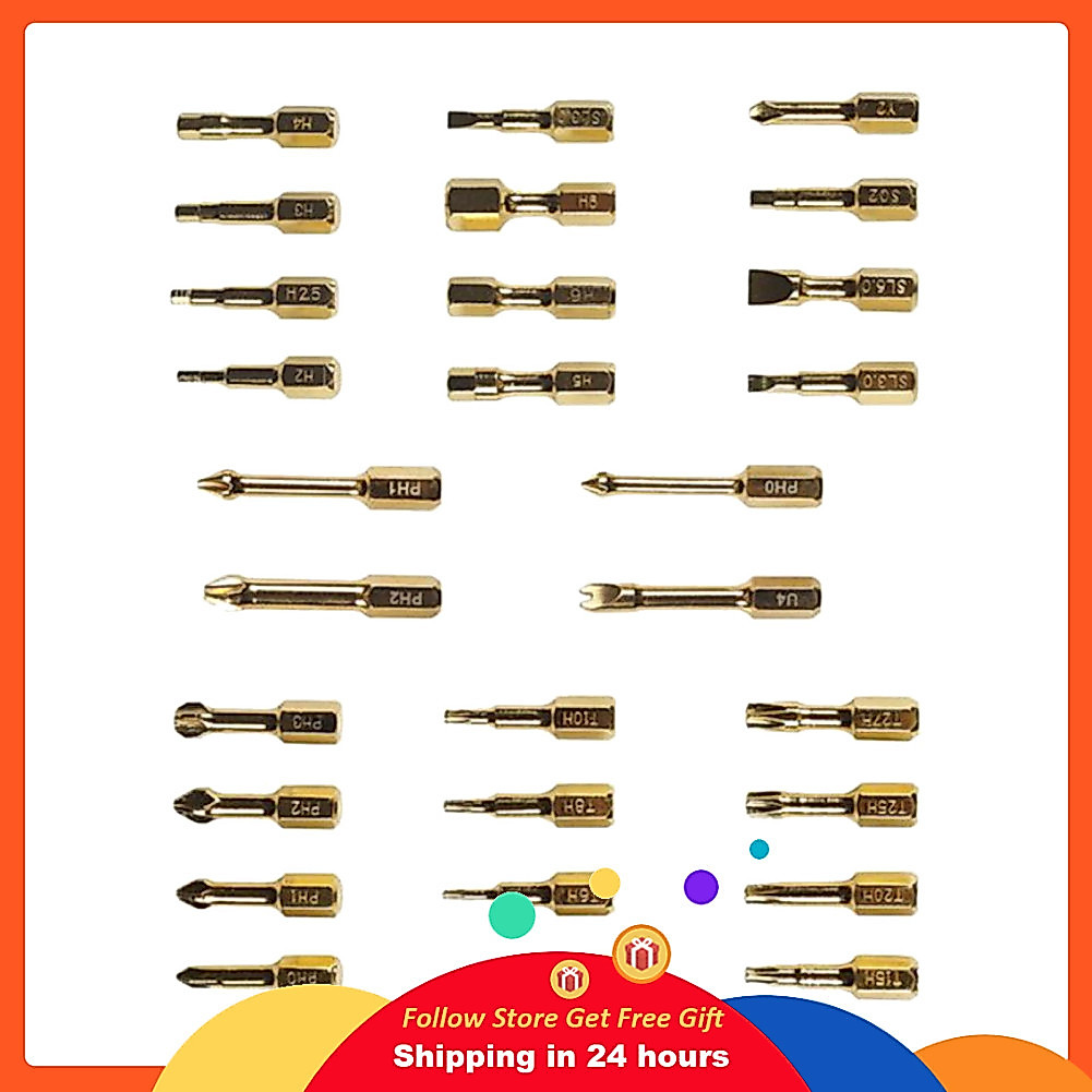 Supergoodsales ชุดไขควงวงล้อ 28 บิตหลายบิตที่ถอดออกได้พร้อมเหล็กโลหะผสม S2 CrMo รวมถึง PH0-PH3 T5-T2