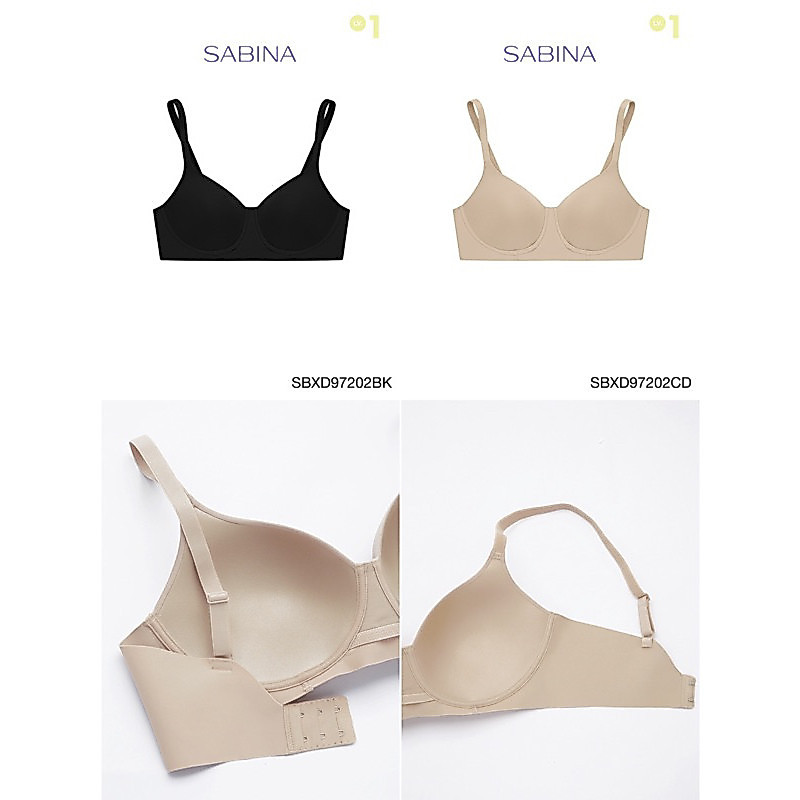 Sabina เสื้อชั้นใน Invisible Wire รหัส SBXD97202 (ไม่มีโครง) Seamless Fit รุ่น Perfect Bra สูงสุด C4