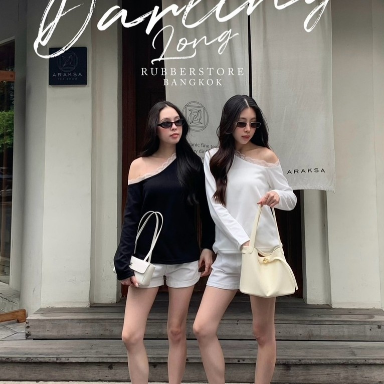 Rubberstore - Darling Long  เสื้อปาดไหล่แขนยาว