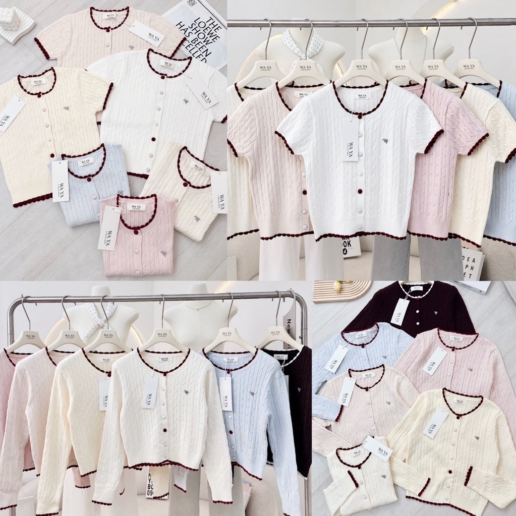 🤍✨เสื้อไหมพรมแขนสั้น งานป้าย WA YA ✨🤍