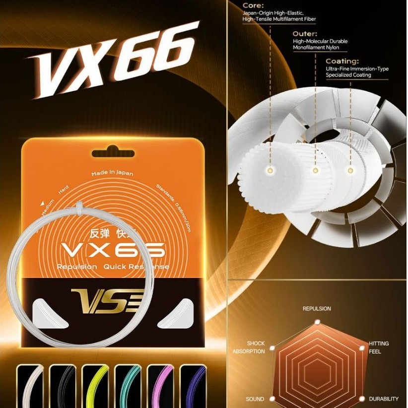 [ของแท้จาก VS THAILAND] เอ็นแบดมินตัน VS VX66 ตัวท้อป Made in Japan **ราคายังไม่รวมค่าขึ้นเอ็น**