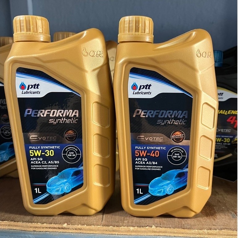 น้ำมันเครื่อง PTT performa synthetic สังเคราะห์ 100% 5w-40 5w-30 ขนาด 1 ลิตร