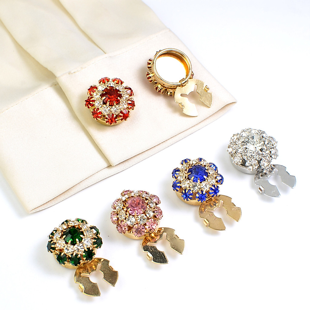 ฝาครอบปุ่ม, กระดุมข้อมือเสื้อ, การออกแบบดอกไม้ พลอยเทียม มุกสําหรับงานแต่งงานและเสื้ออย่างเป็นทางการ, เครื่องประดับปุ่มตกแต่งแฟช