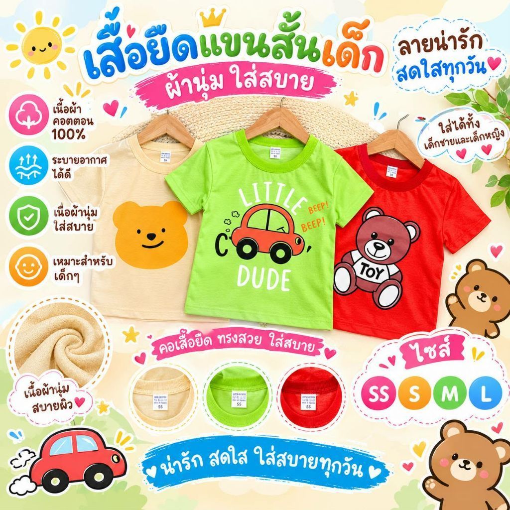 akka เสื้อยืดแขนสั้นเด็ก ผ้าคอตตอน 100%