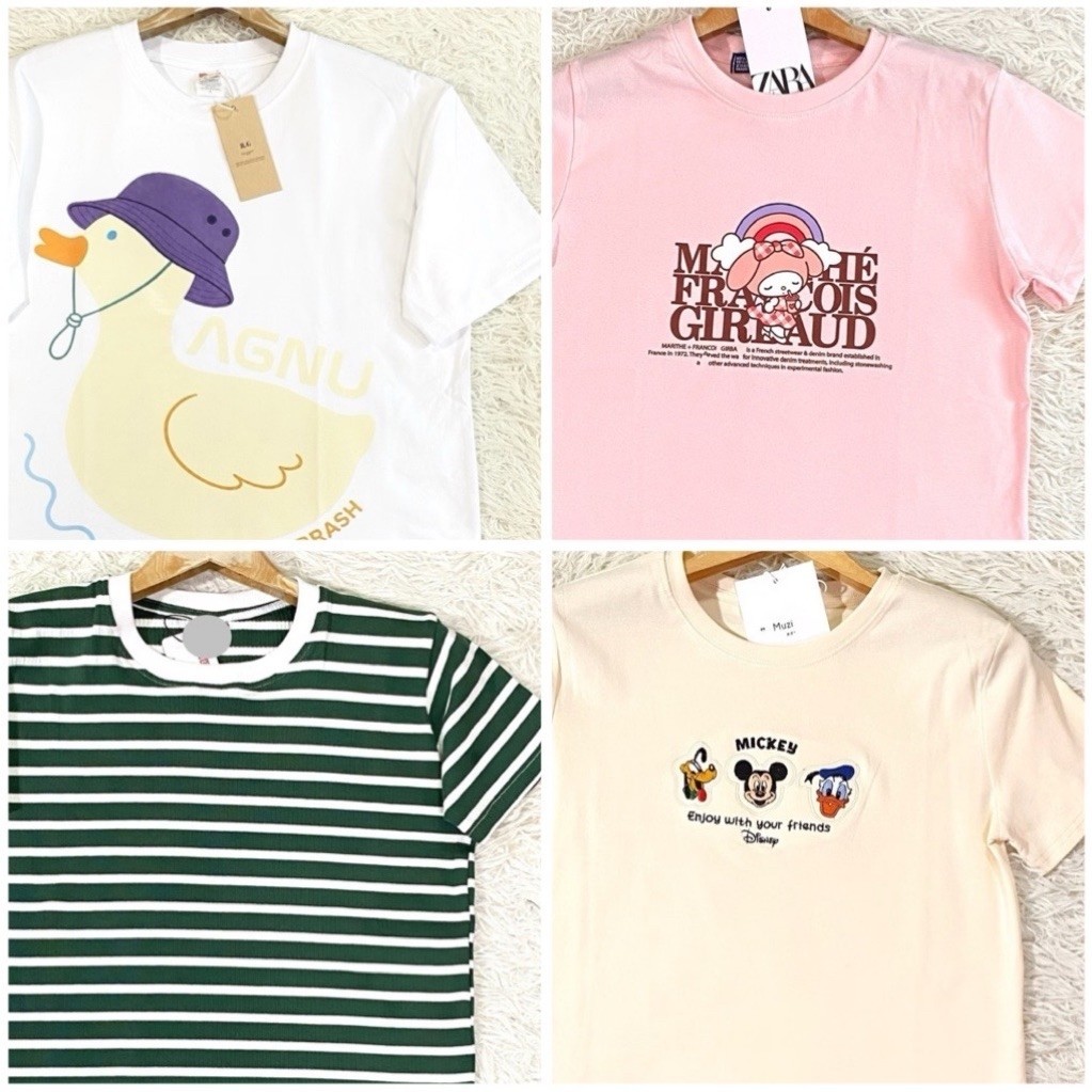 เสื้ิอยืดคอกลมแขนสั้น เสื้อยืดผ้าคอตตอน เสื้อยืดลายการ์ตูน
