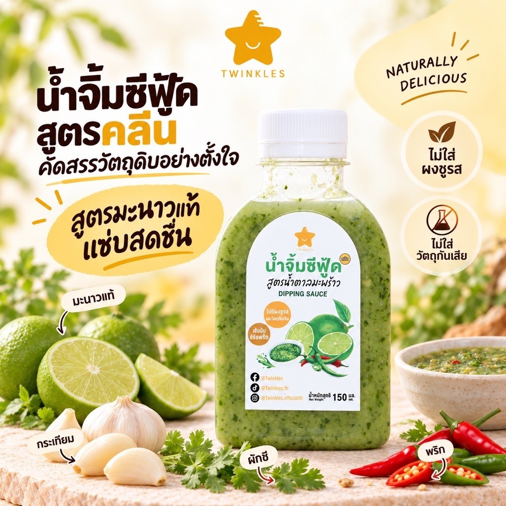 น้ำจิ้มซีฟู้ด คลีน 150ml. รสแซ่บอร่อยถึงใจ น้ำจิ้มคลีน สุขภาพดี อร่อยทานง่าย เข้ากับทุกเมนู