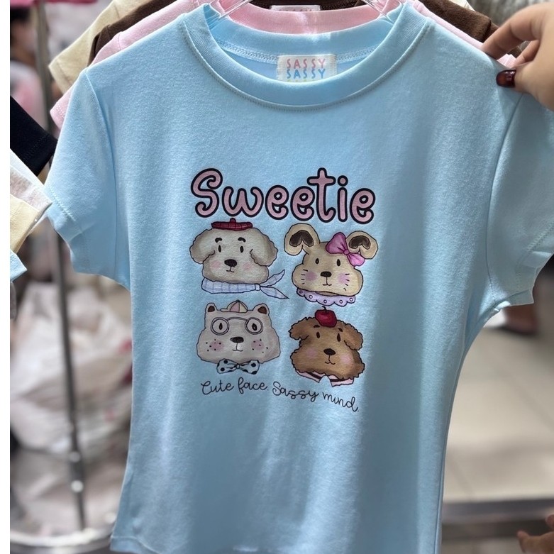 #Sassy เสื้อยืดงานป้าย งานเข้ารูปทรงสวย สกรีนลายน่ารักๆ